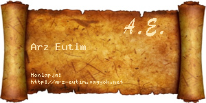 Arz Eutim névjegykártya